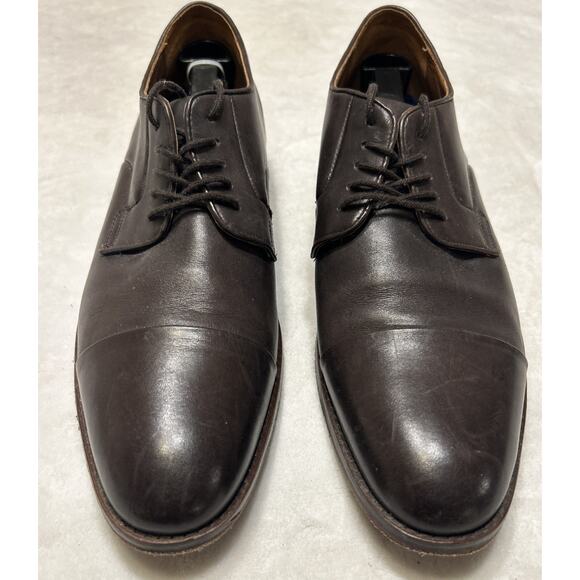 Bostonian Men’s Shoes Size 11.5 Brown Oxford Leather Lace Up Cap Toe Comfort - Picture 1 of 8